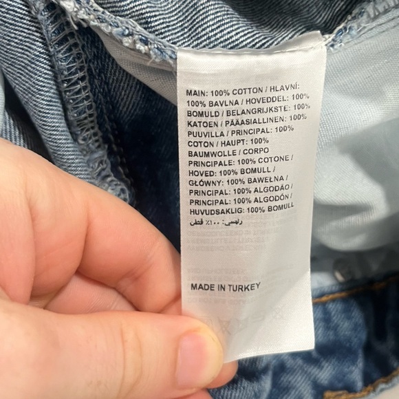 NWT Free People Ragged Baggy Skater Jeans Classic Medium Wash Rigid Denim 32 - Picture 6 of 9